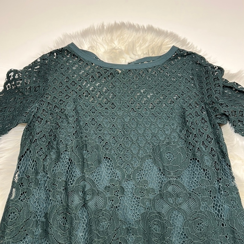 LOFT Green Floral Dress Size 4